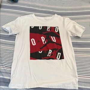 Boys' White Graphic Short-Sleeve Tee with Red & Black Print